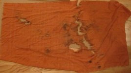 Old towel used to protect shooting bags from muzzle blast, range report 2-1-2012.jpg