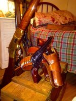 Copy of Uberti 1866 Winchester with Ruger Vaqueros.jpg