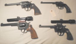 Colt Official Police 1940, Colt Police Positive 1920, S&W K22 1955, Colt Officer's model 1930 8-.jpg