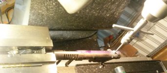 1941 Sav mod 7S gets drilled and tapped for no 12 Weaver bases 3-20-2016.jpg