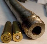 7.62x39mm brass large and small Boxer primer pockets and Mauser barrel long chambered 4-6-2016.jpg